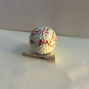 “Golf like a girl”golf ball art